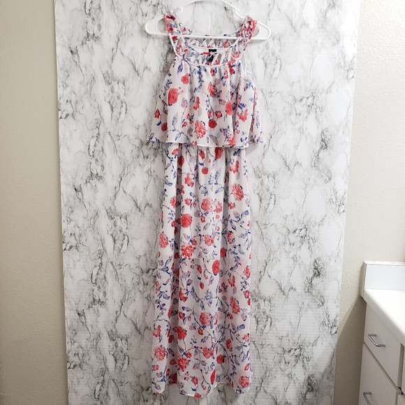 Want & Need Floral Lattice Popover Maxi Dress XS - Picture 6 of 14